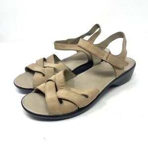 Easy‎ Spirit Just Love Itt Tan Leather Comfort Sandals Ankle Strap 10 Wide